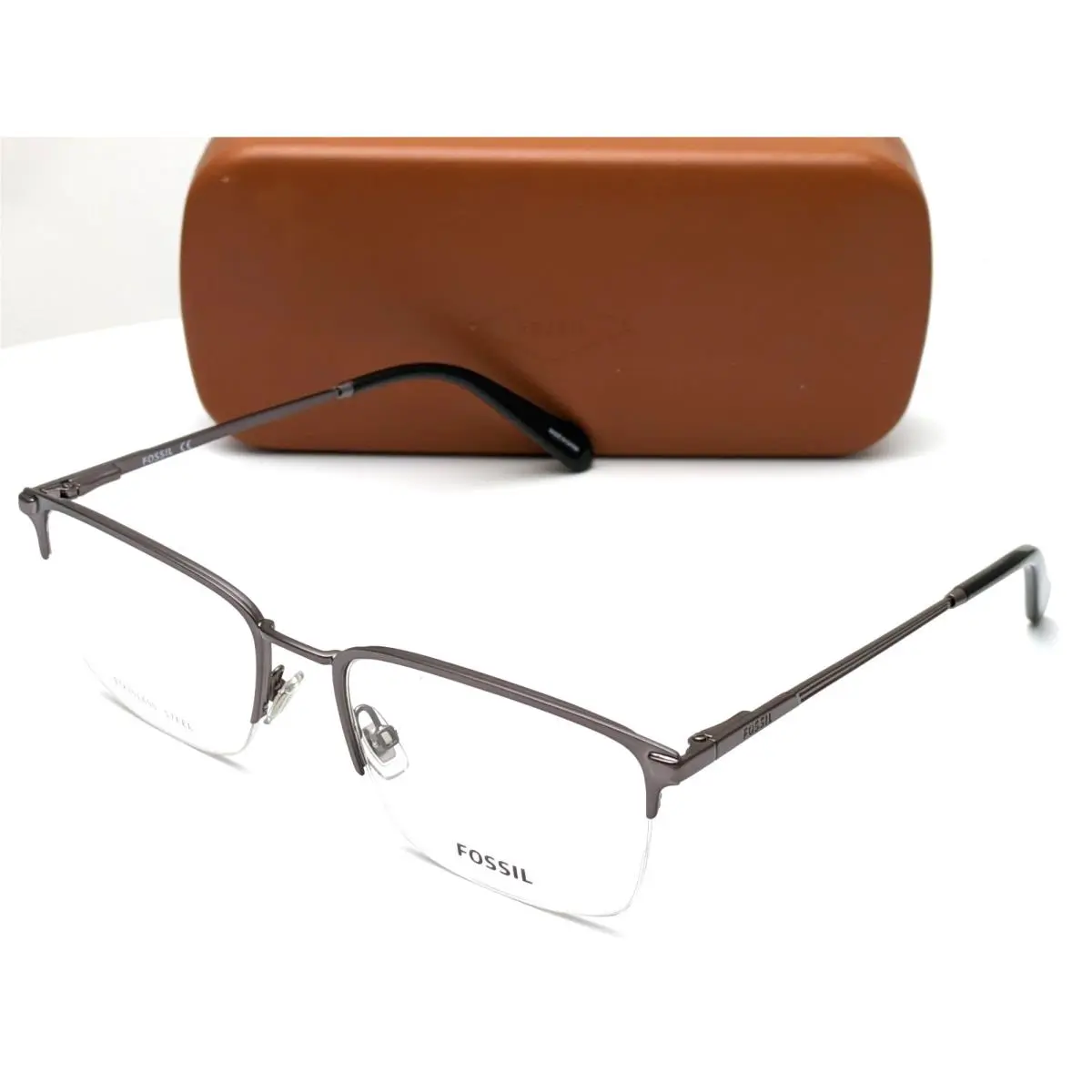 Kenneth Cole Fossil Fos 7147 R80 Matte Dark Ruthenium Men`s Eyeglasses Frames 55-19-140