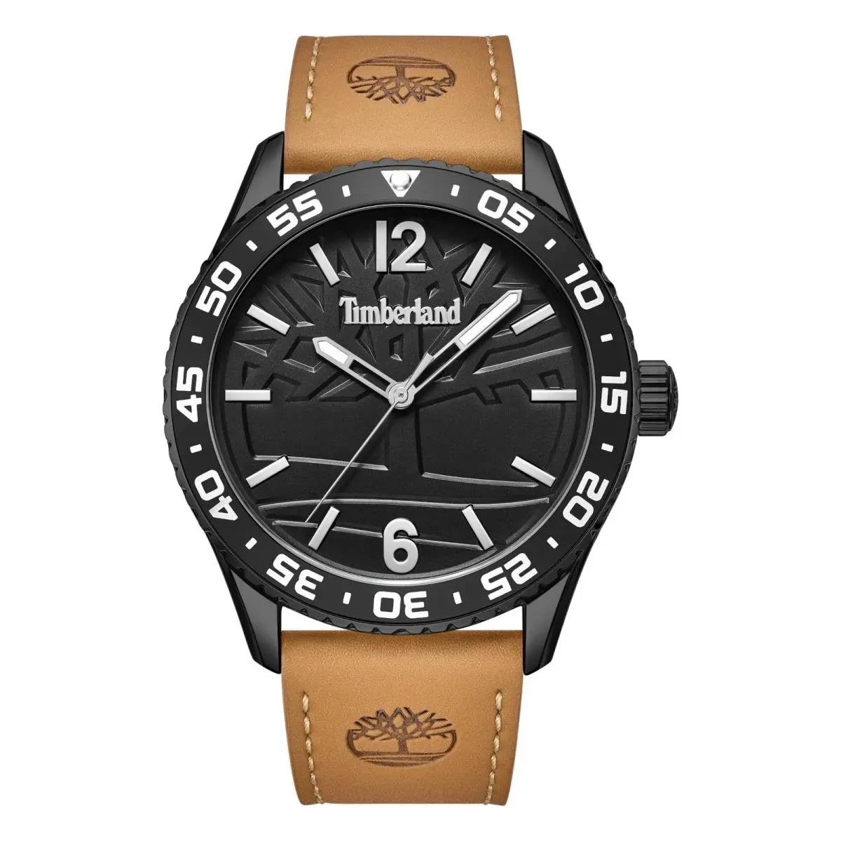 Timberland Men`s Analog Watch with Tan Leather Band TDWGA9008903