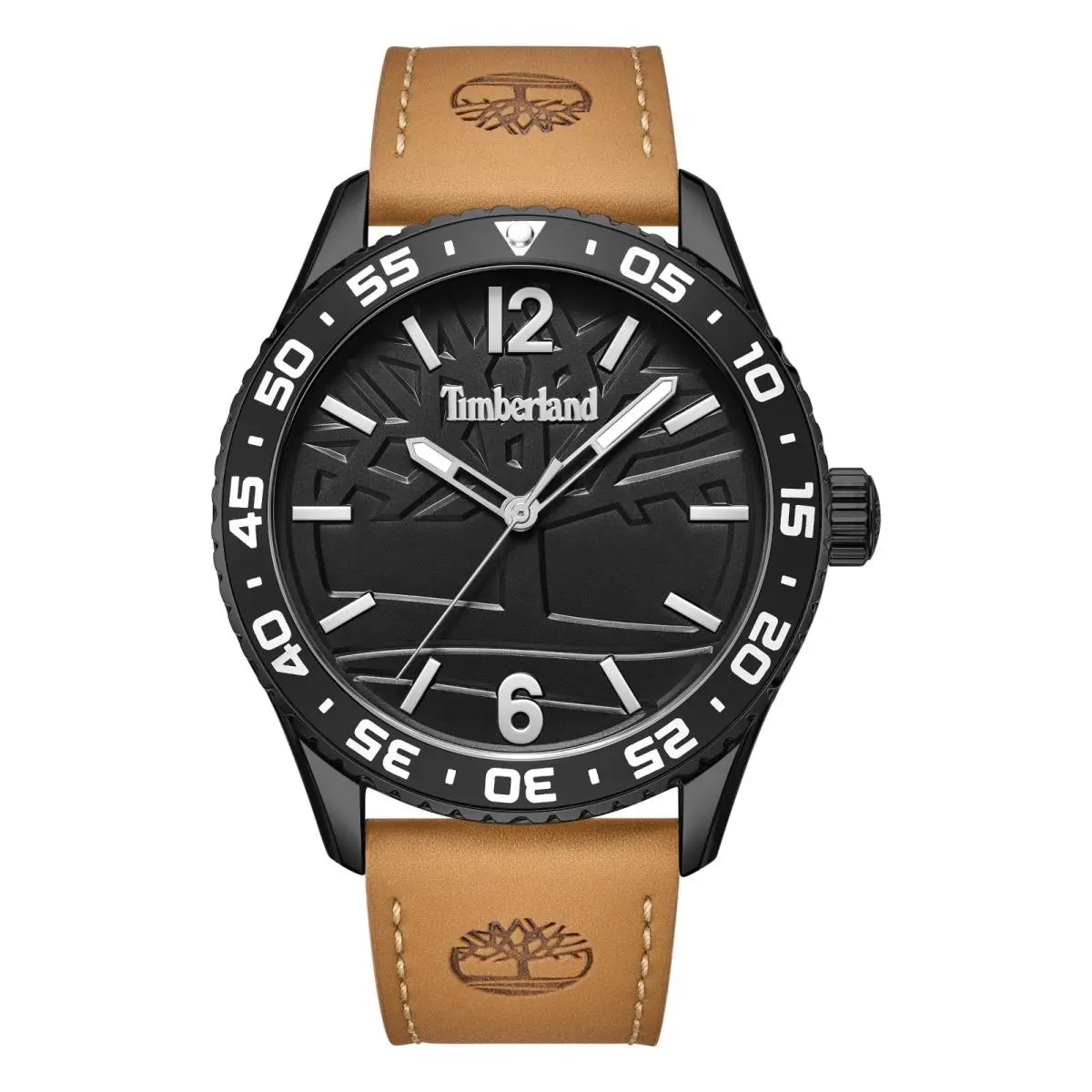 Timberland Men`s Analog Watch with Tan Leather Band TDWGA9008903