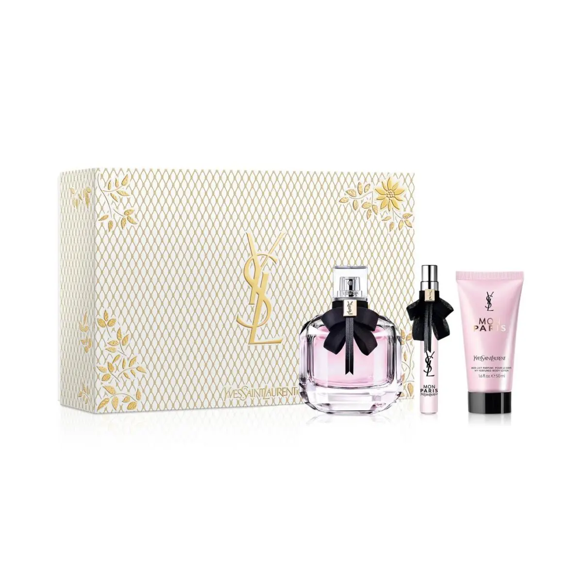 Mon Paris by Yves Saint Laurent 3pcs Gift Set 3oz Edp Spray + 0.33oz Edp Mini