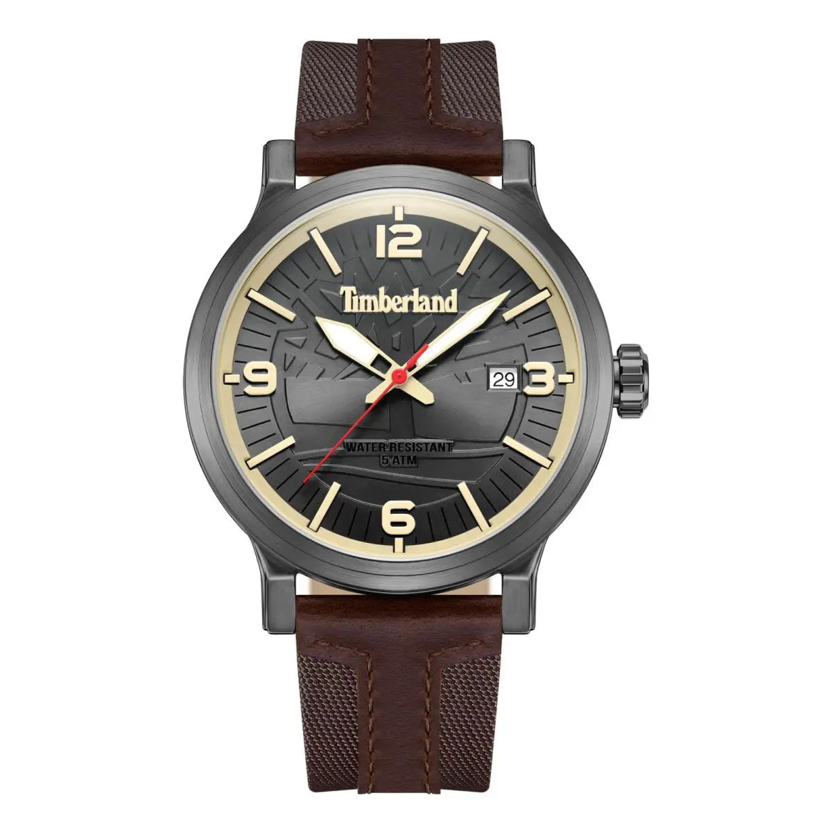 Timberland Men`s Analog Watch with Brown Leather Band TDWGN0029104