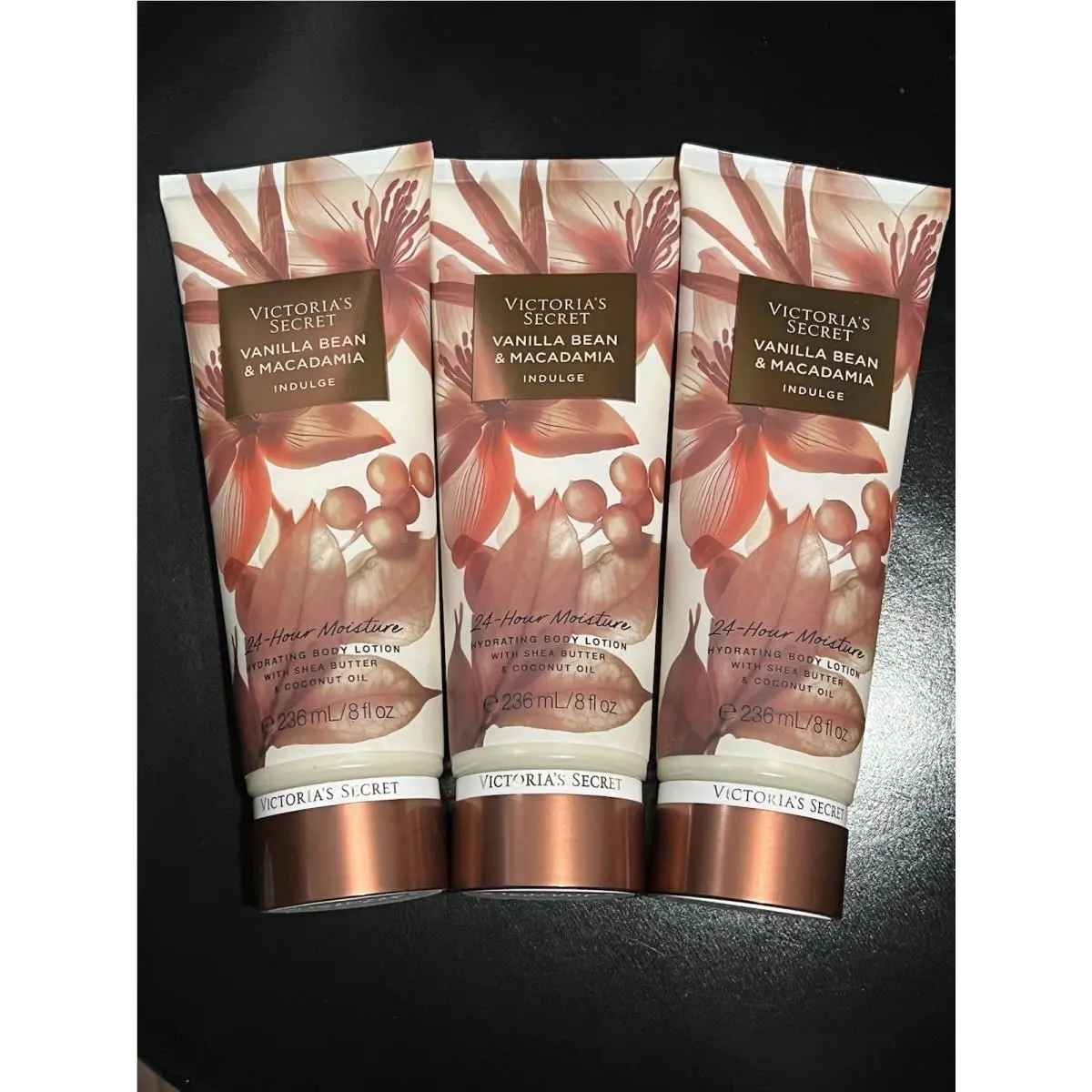 3 Victoria`s Secret Vanilla Bean Macadamia Hydrating Body Lotion 8 fl oz by Victoria's Secret