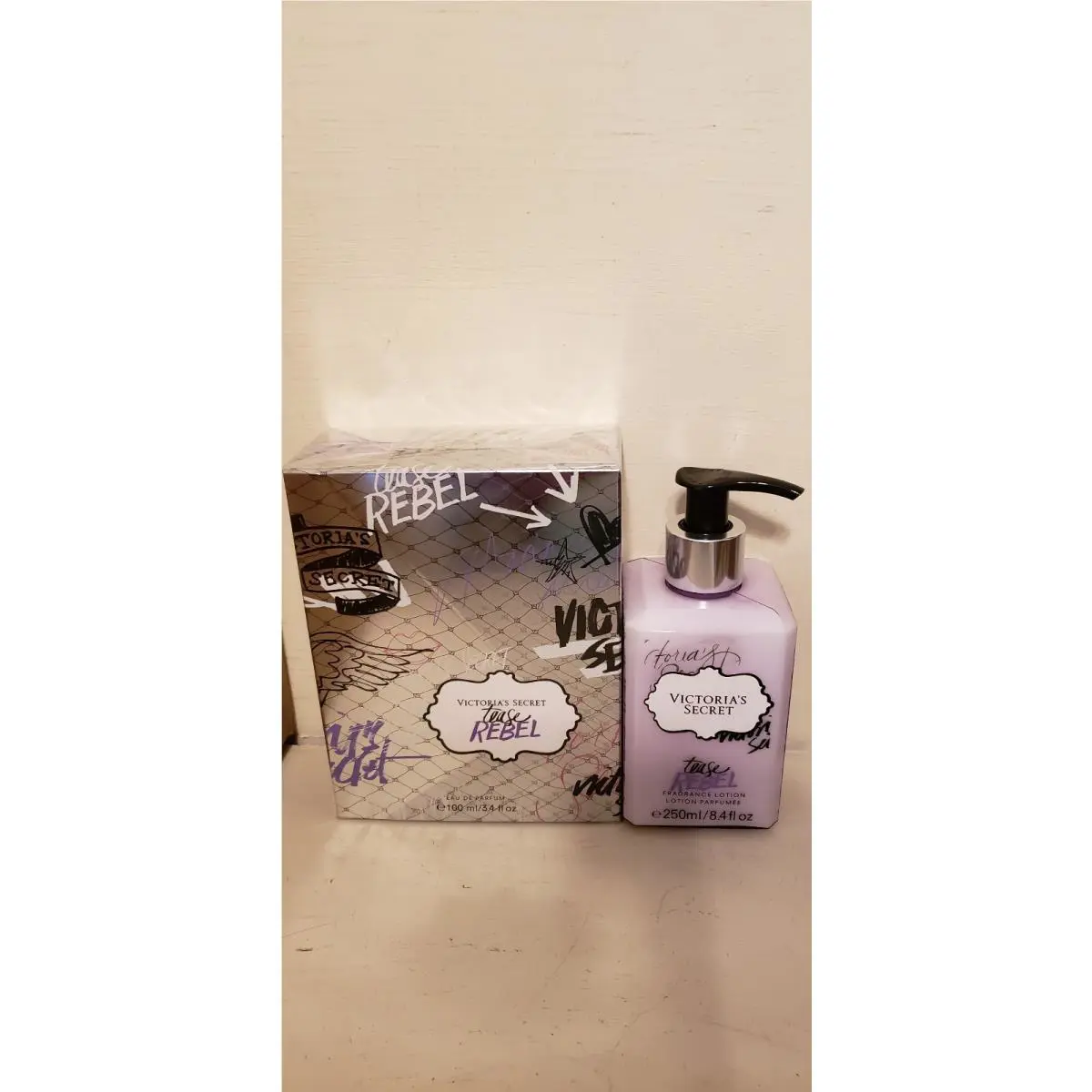 Victoria`s Secret Tease Rebel 3.4 oz Eau de Parfum Spray and 8.4 oz Lotion