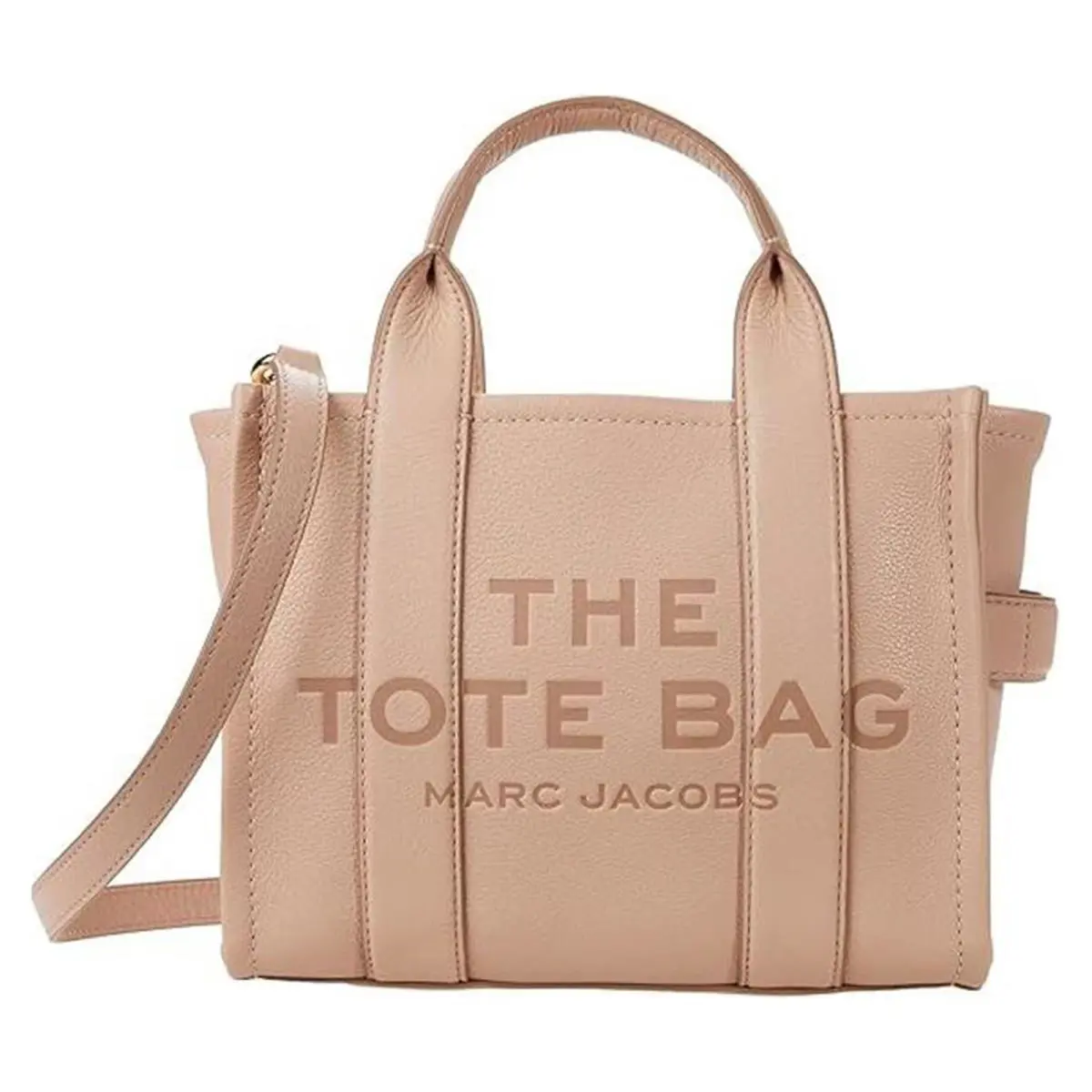 Marc Jacobs Mini Leather Pink Peach Whip Tote Crossbody Bag Purse