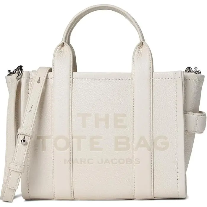 Marc Jacobs The Leather Small Tote Bag Cotton/silver Camel H009L01SP21-140
