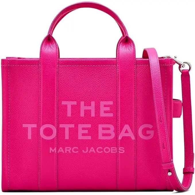 Marc Jacobs The Leather Medium Tote Bag Hot Pink H004L01PF21-665 by Marc By Marc Jacobs