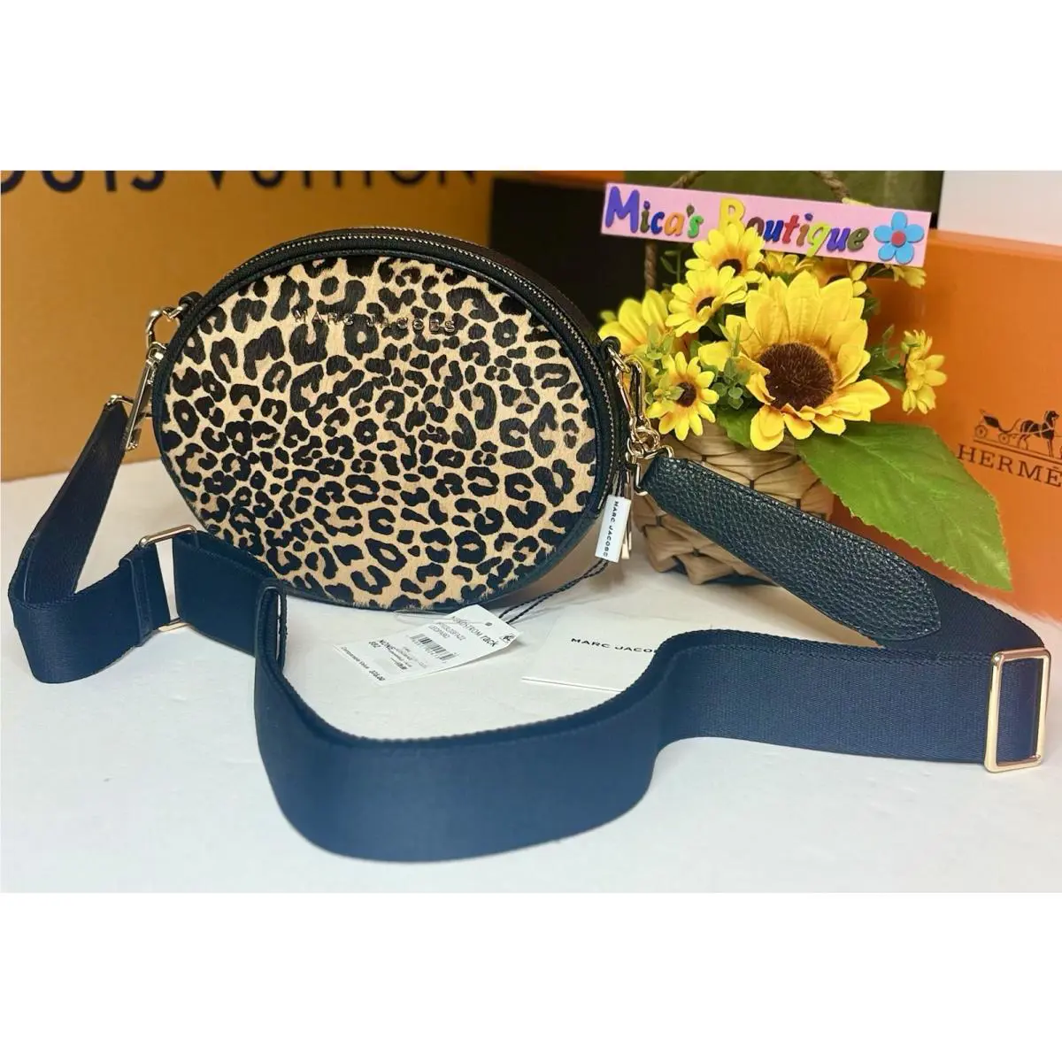 Marc Jacobs Leopard Cow Leather with Fur Crossbody Bag