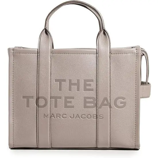 Marc Jacobs The Leather Medium Tote Bag -cement Cotton/silver H004L01PF21-055