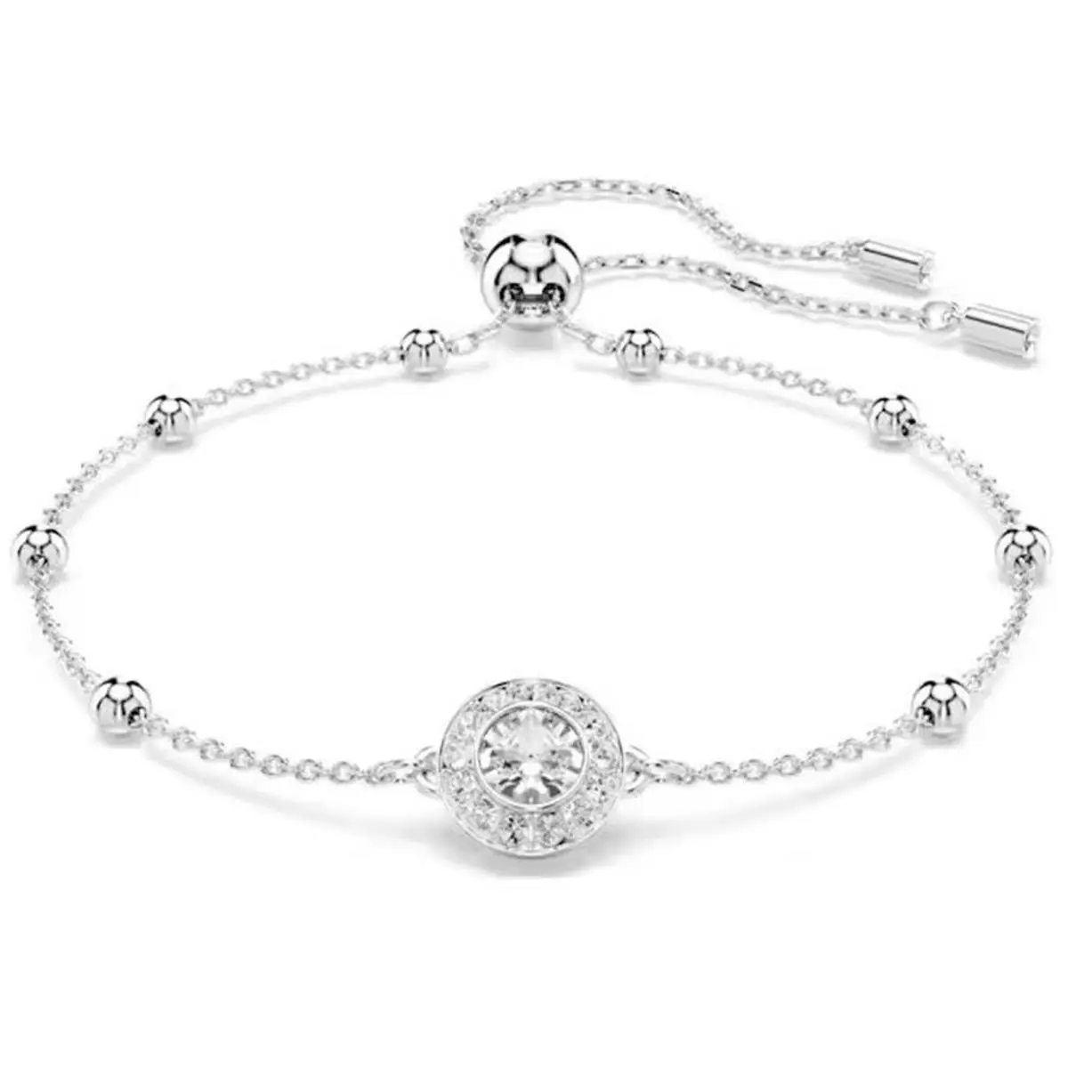 Swarovski Una Angelic Bracelet Rhodium-plated Metal White Crystals Adjustable Length