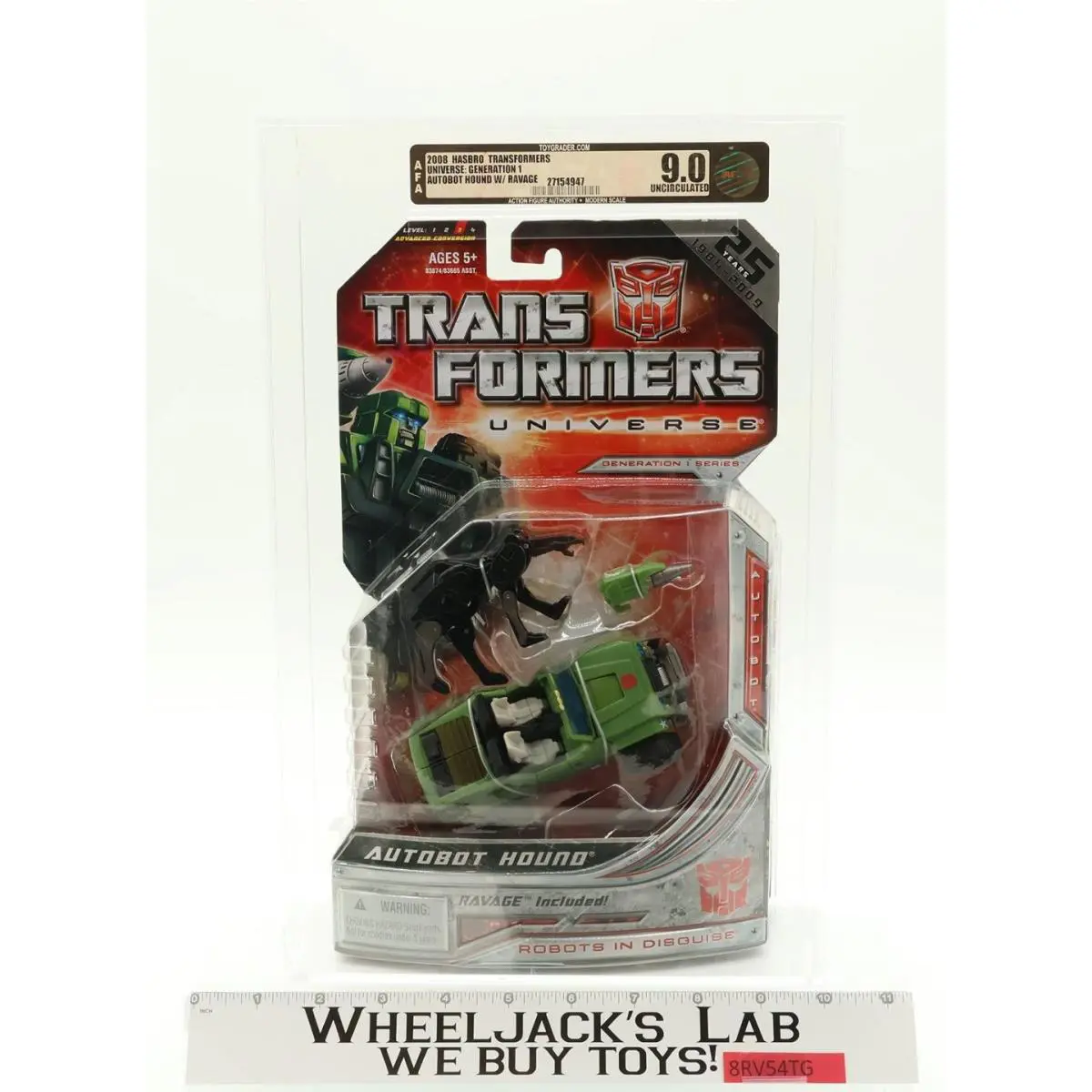 Autobot Hound W/ Ravage Afa Graded U9.0 Transformers Universe Hasbro