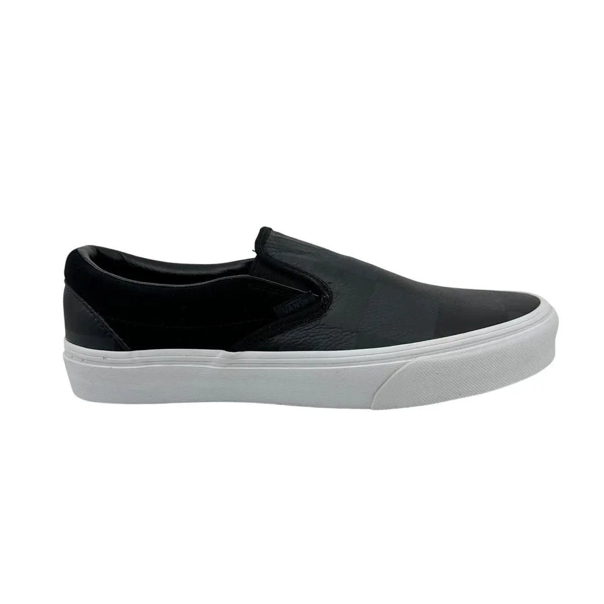 Vans Classic Slip On Leather Suede Checkerboard Asphalt Black Womens Size 7 - Black, Manufacturer: Leather Suede Checkerboard Asphalt Black