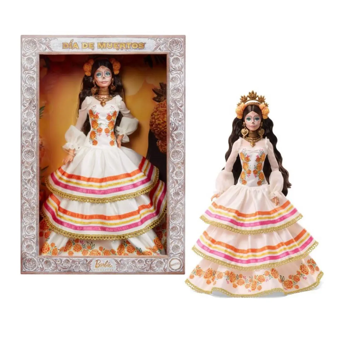 Barbie Signature Dia De Muertos Day of The Dead Mattel 2025 Doll Cream Gown