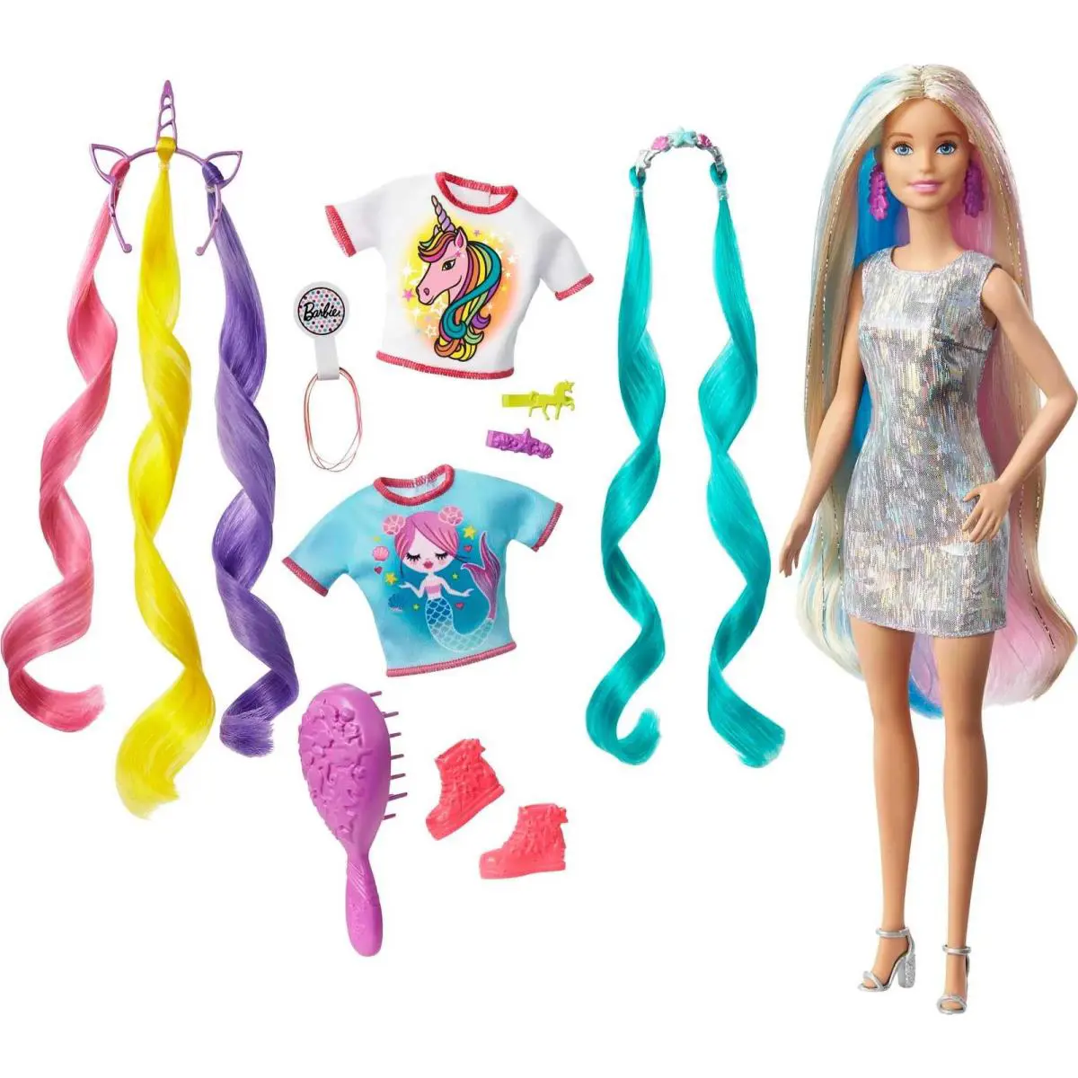 Barbie Fantasy Hair Doll Unicorn Mermaid Transforming Styles 3 to 7 Years