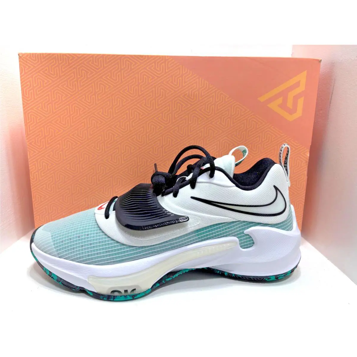 Nike shoes - Nike Zoom Freak 3 - Zoom Freak - DA0694-101 - WHITE/BLACK-CLEAR EMERALD 9