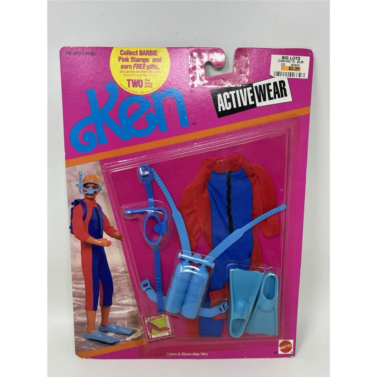 Vintage 1990`S Barbie Mattel 775 Ken Active Wear 1990 Ocean Scuba Gear