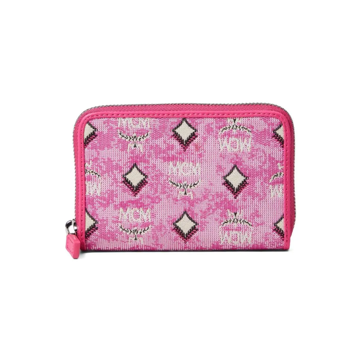 Mcm Portuna Mini Zip Around Wallet Card Holder Pink