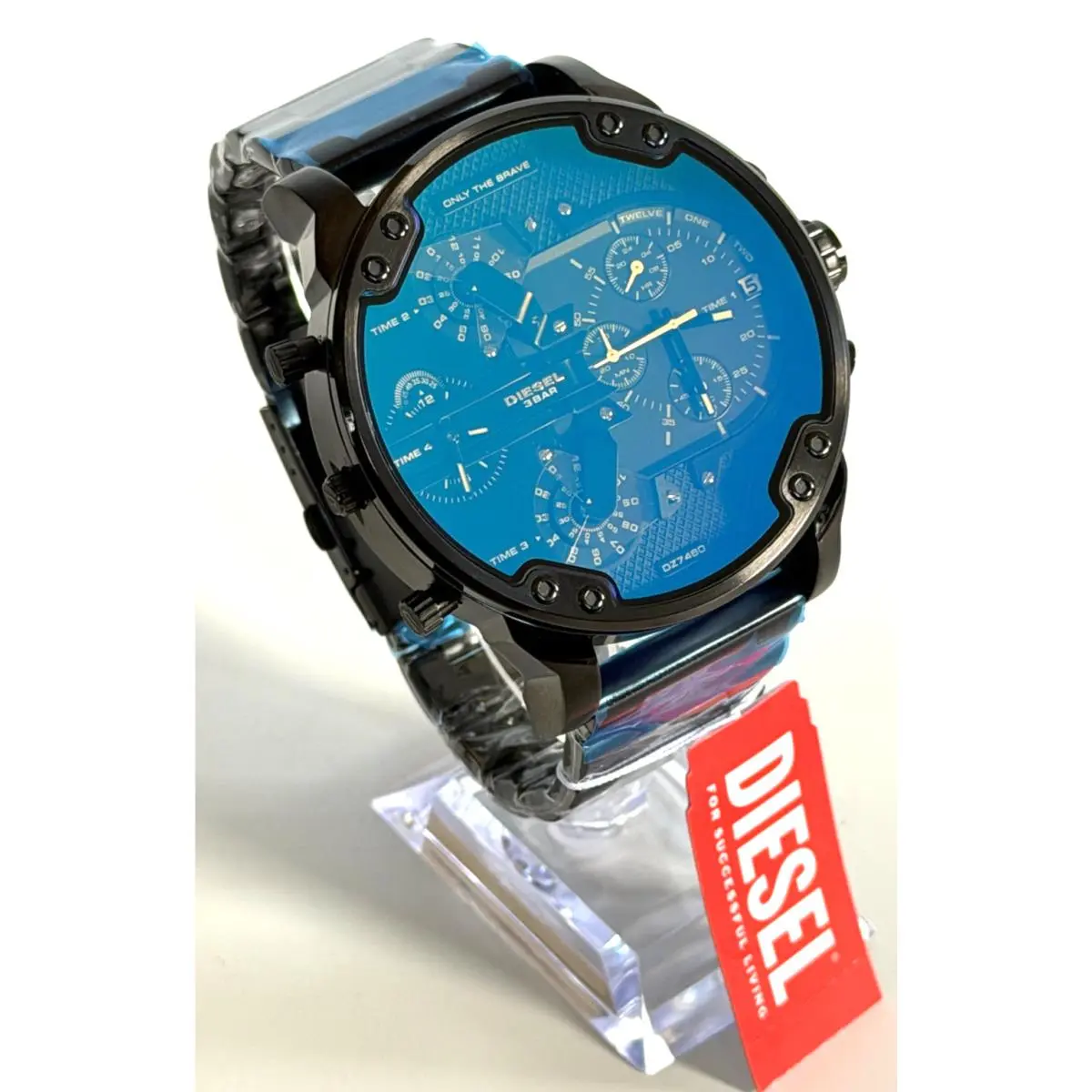 Diesel DZ7460 Mr Daddy 2.0 Chronogra Iridescent Blue Dial Black Watch