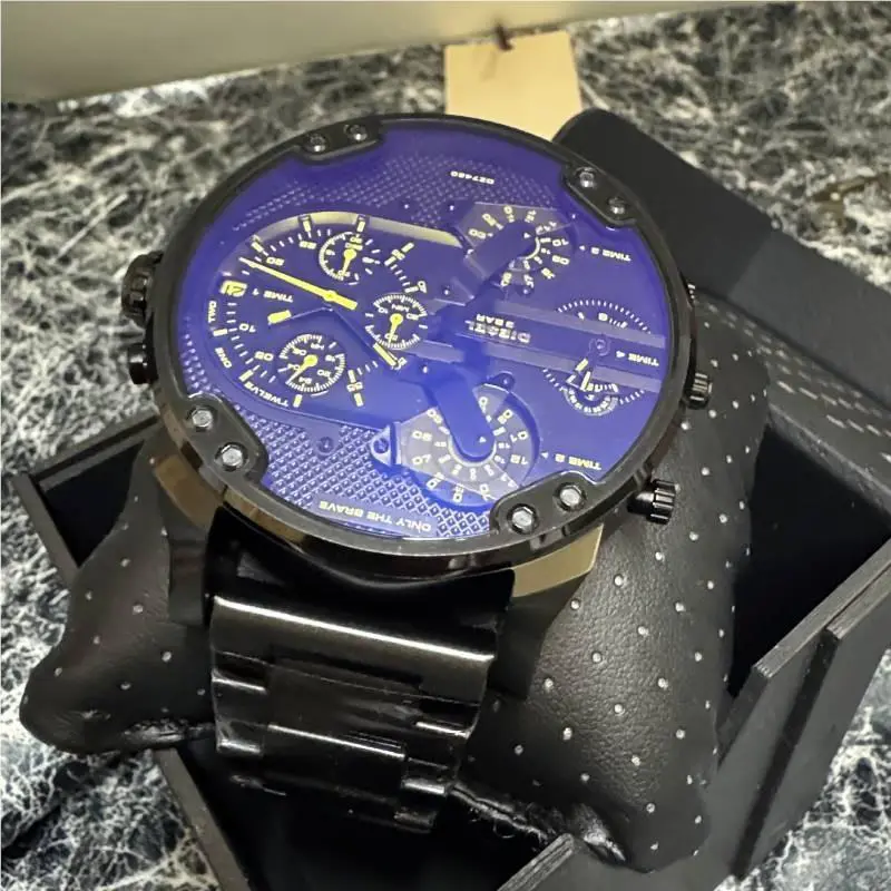Diesel DZ7460 Mr Daddy 2.0 Chronogra Iridescent Blue Dial Black Watch