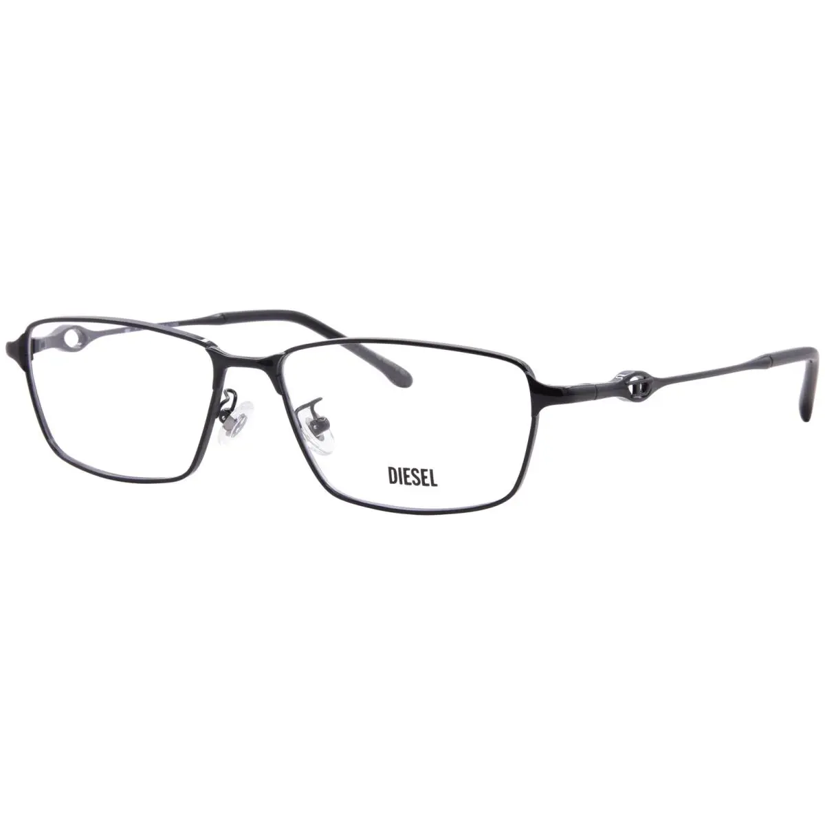 Diesel DL5008D 1002 Eyeglasses Men`s Shiny Black Full Rim Rectangle Shape 56mm