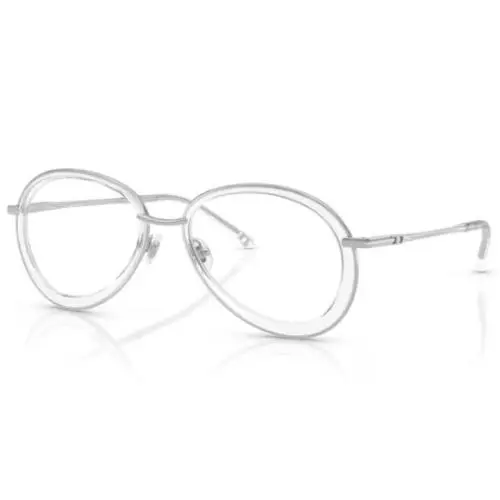 Diesel DL5007 1001 Eyeglasses Frame Shiny Silver Full Rim Oval Shape 52mm