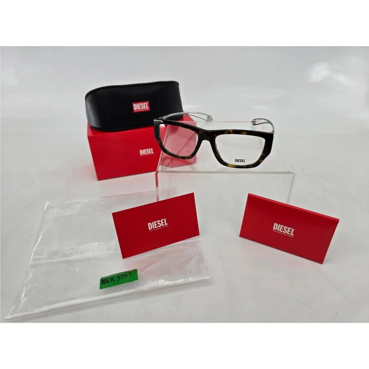 Eyeglasses Unisex 53-18-130 Tortoise Shell Rectangular DL4008 by Diesel