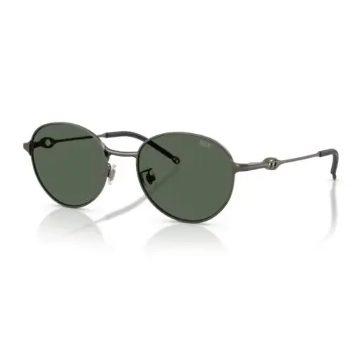 Diesel DL1012D 100971 Sunglasses Matte Gunmetal/dark Green Oval Shape 52mm