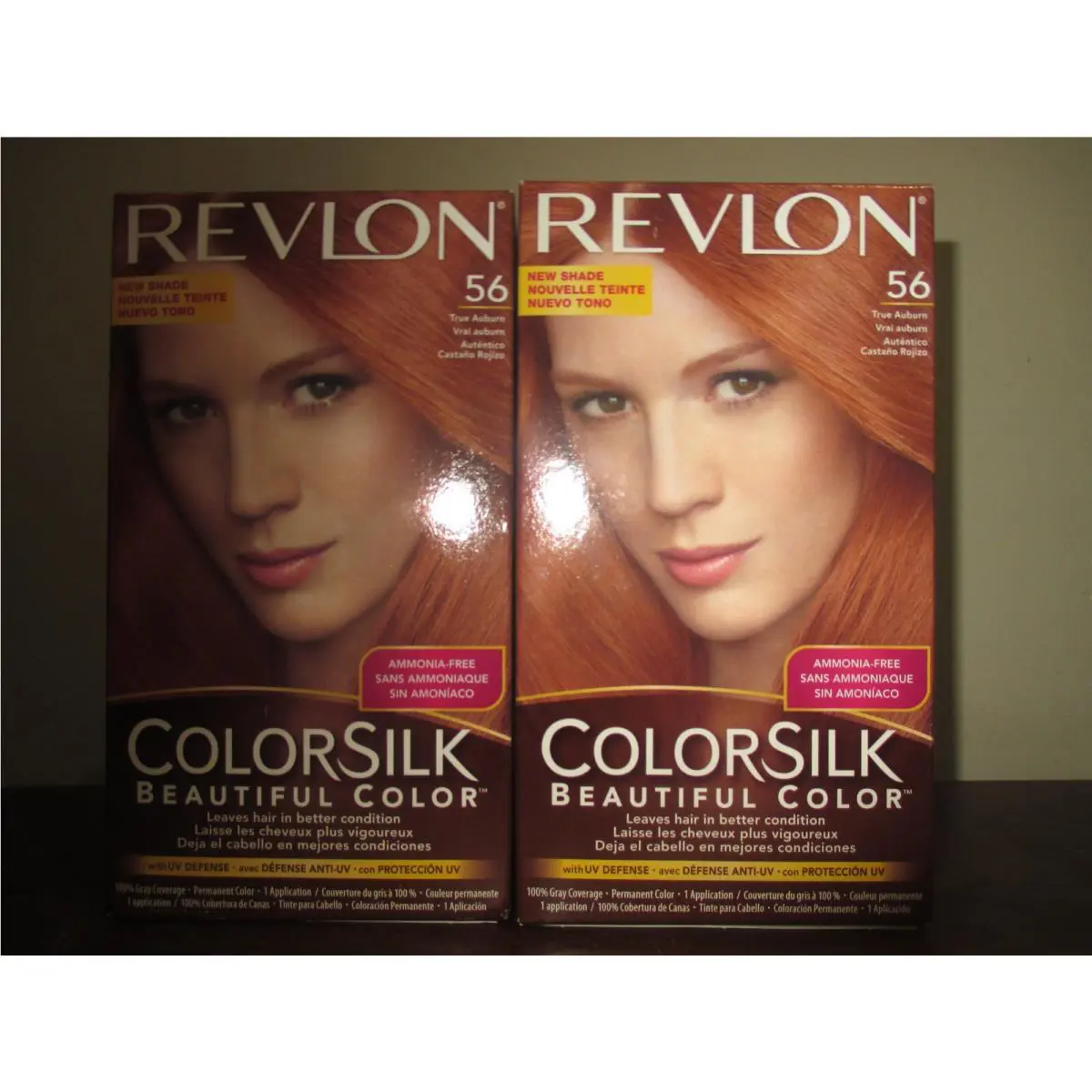 2x Revlon Colorsilk 56 True Auburn Beautiful Color Permanent Hair Dye