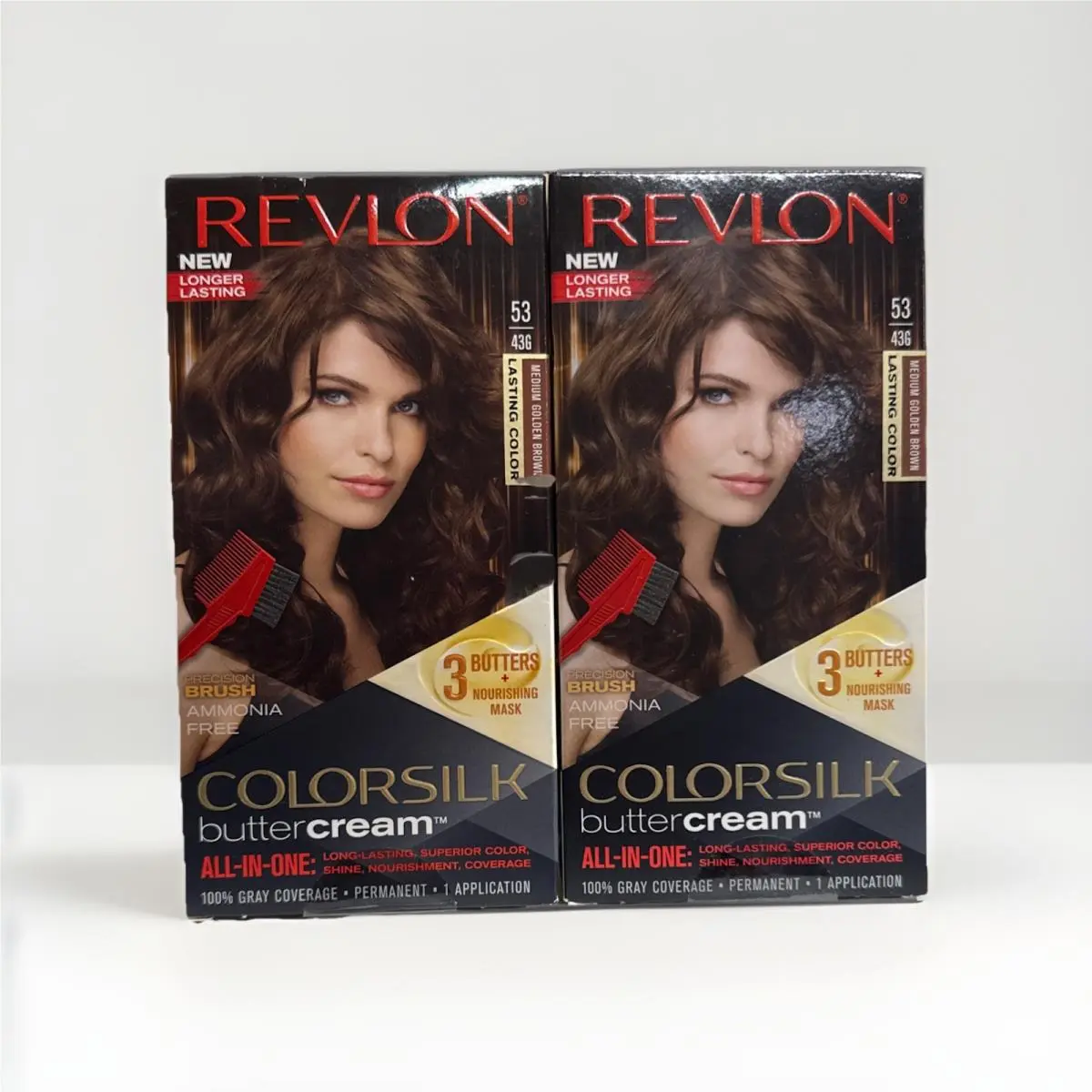 2 Revlon Colorsilk Buttercream 53/43G Medium Golden Brown Hair Color