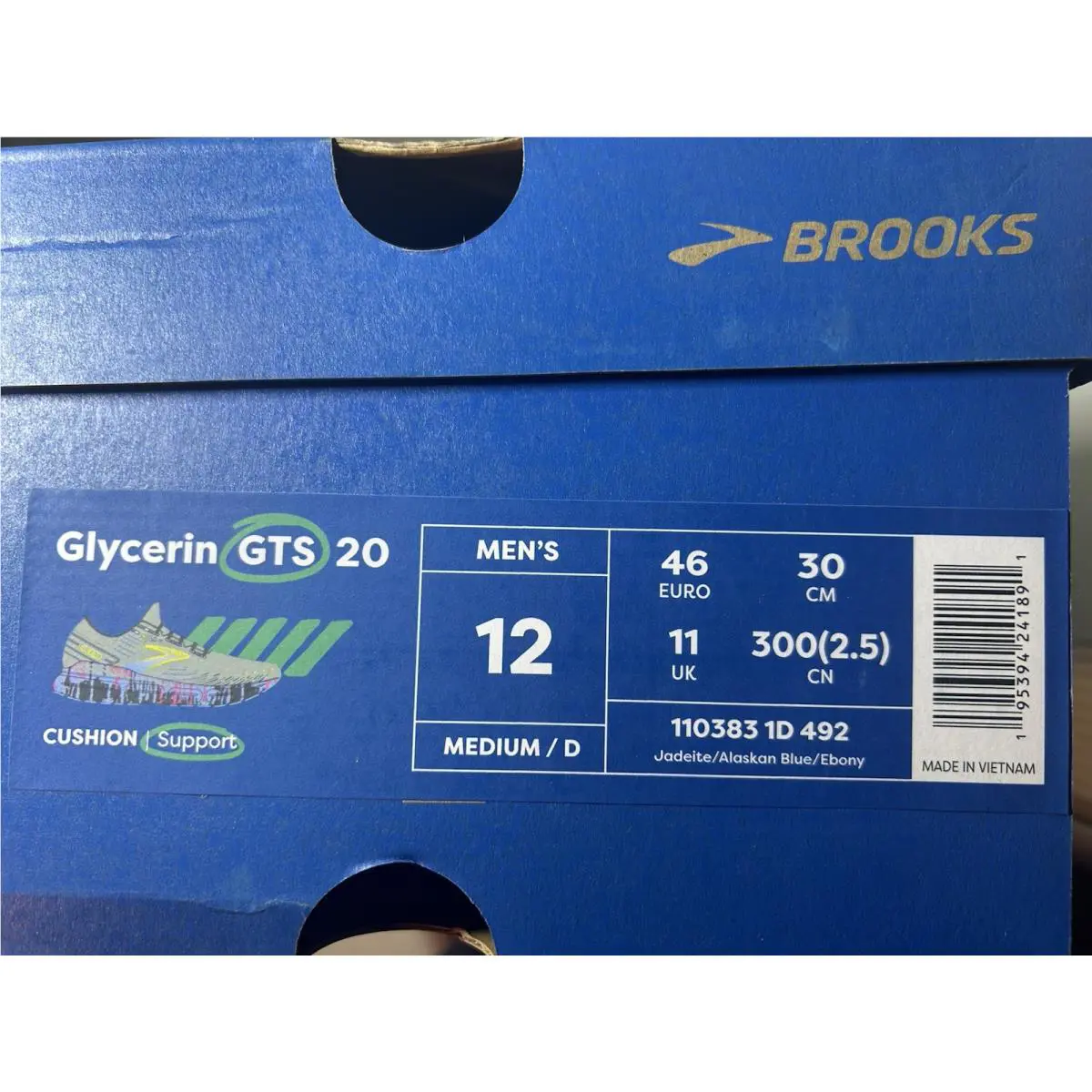Brooks shoes - Brooks Glycerin GTS 20 - Glycerin GTS - 110383-1D-482 - Jadeite/Alaskan Blue/Ebony (UPC: 195394241891) 8