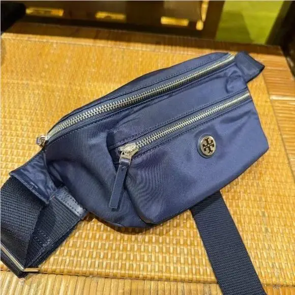 Nylon Belt Bag 170436 Lightweight Adjustable Bag Navy by Tory Burch