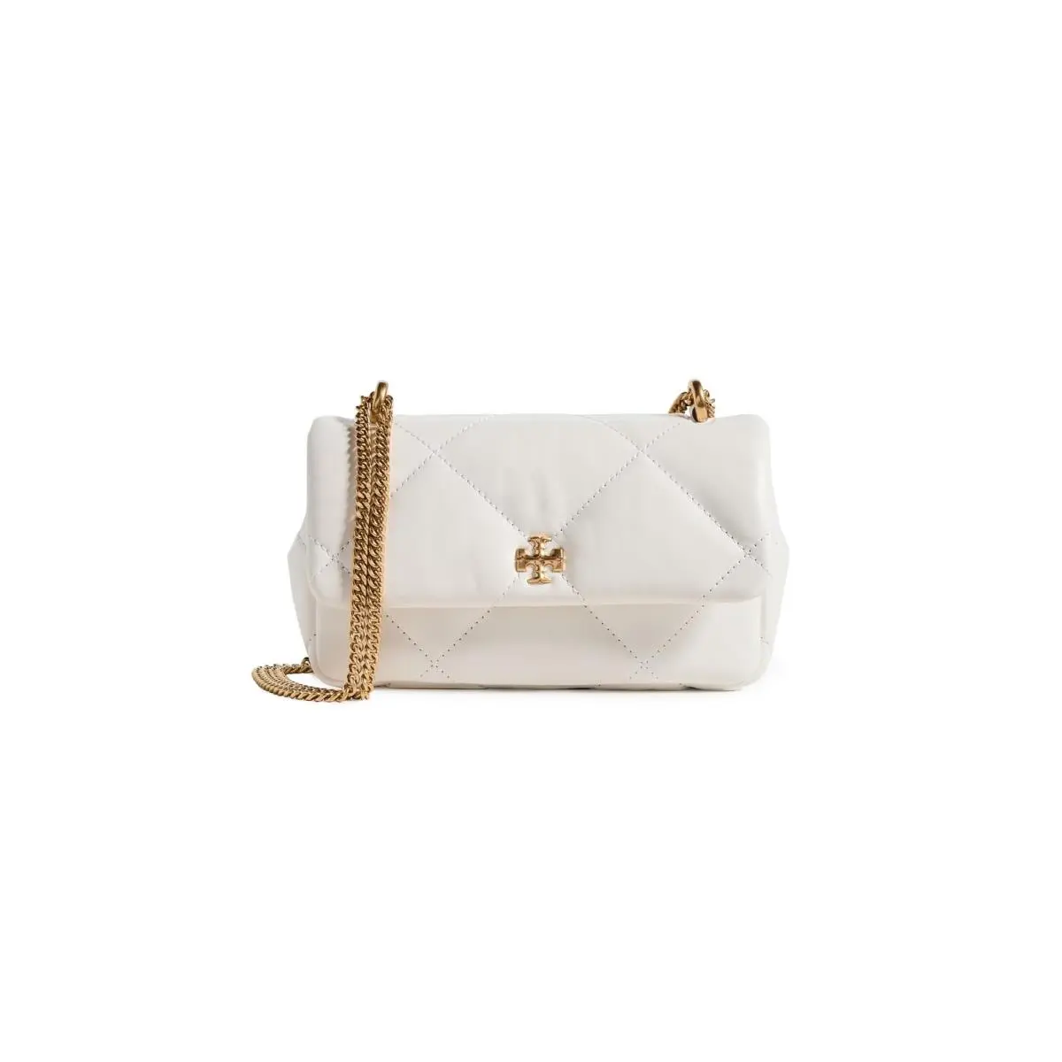 Women`s Kira Diamond Quilt Mini Flap Bag Blanc White Off White by Tory Burch