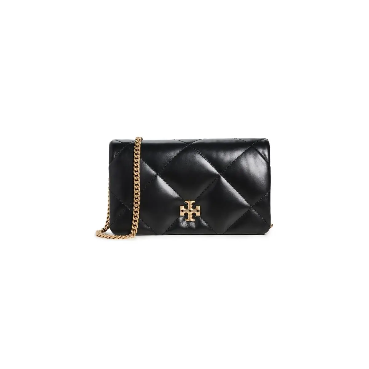 Tory Burch Women`s Kira Diamond Quilt Chain Wallet Black One Size