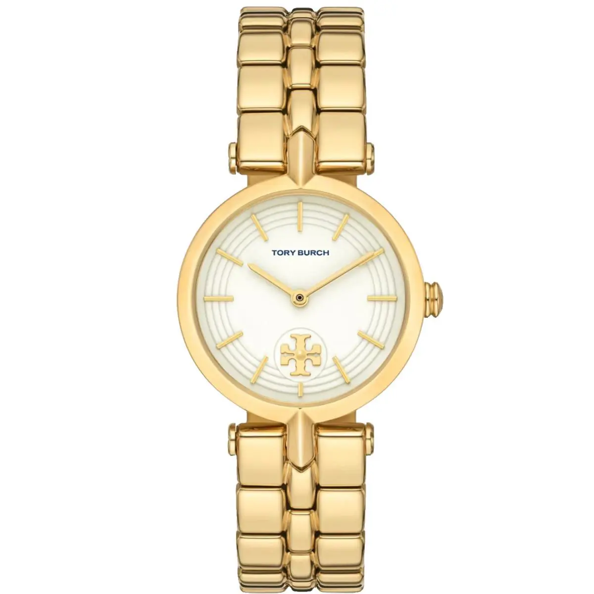 Tory Burch Kira TBW2045 White Dial Gold Tone Bracelet 30MM Womens Watch - Dial: White, Band: Gold, Bezel: Gold