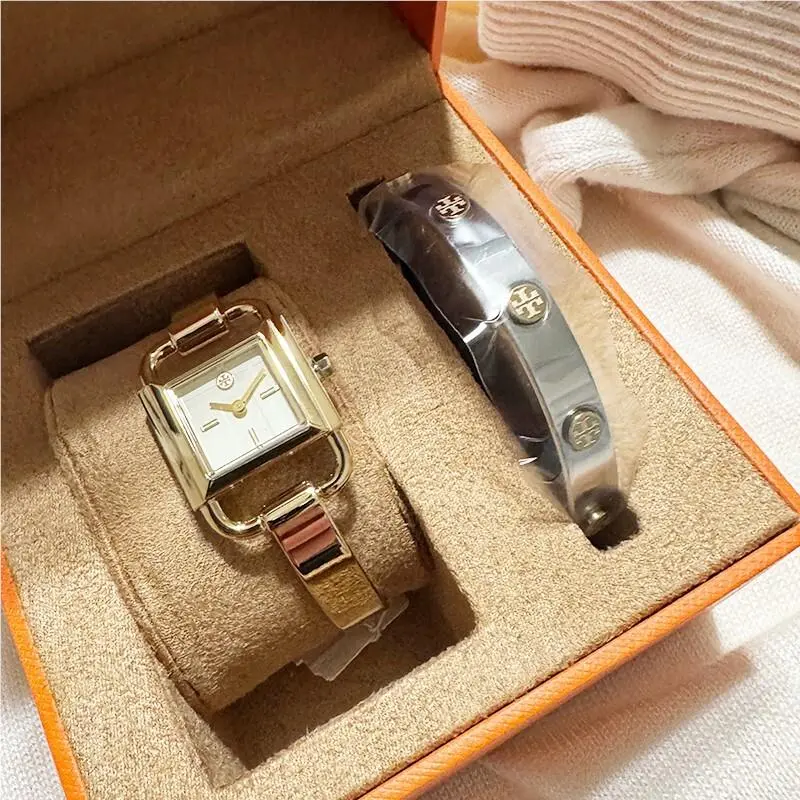 Tory Burch Phipps Gold Stainless Steel Case and Bracelet Watch Set