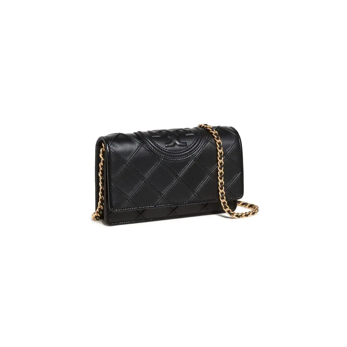 Tory Burch Women`s Fleming Soft Chain Wallet Black One Size