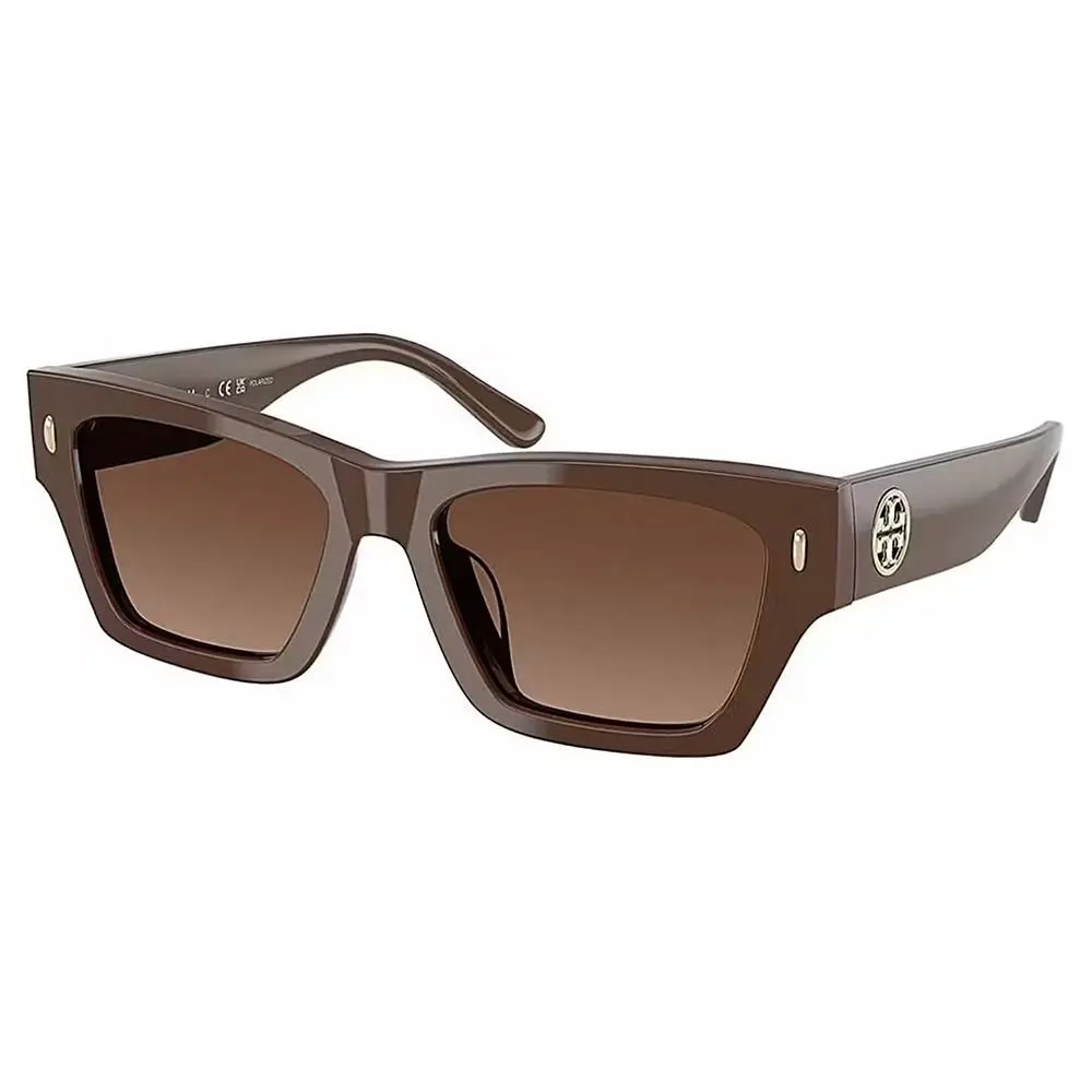 Tory Burch TY 7169U 1973T5 Solid Brown Plastic Sunglasses Brown Polarized Lens