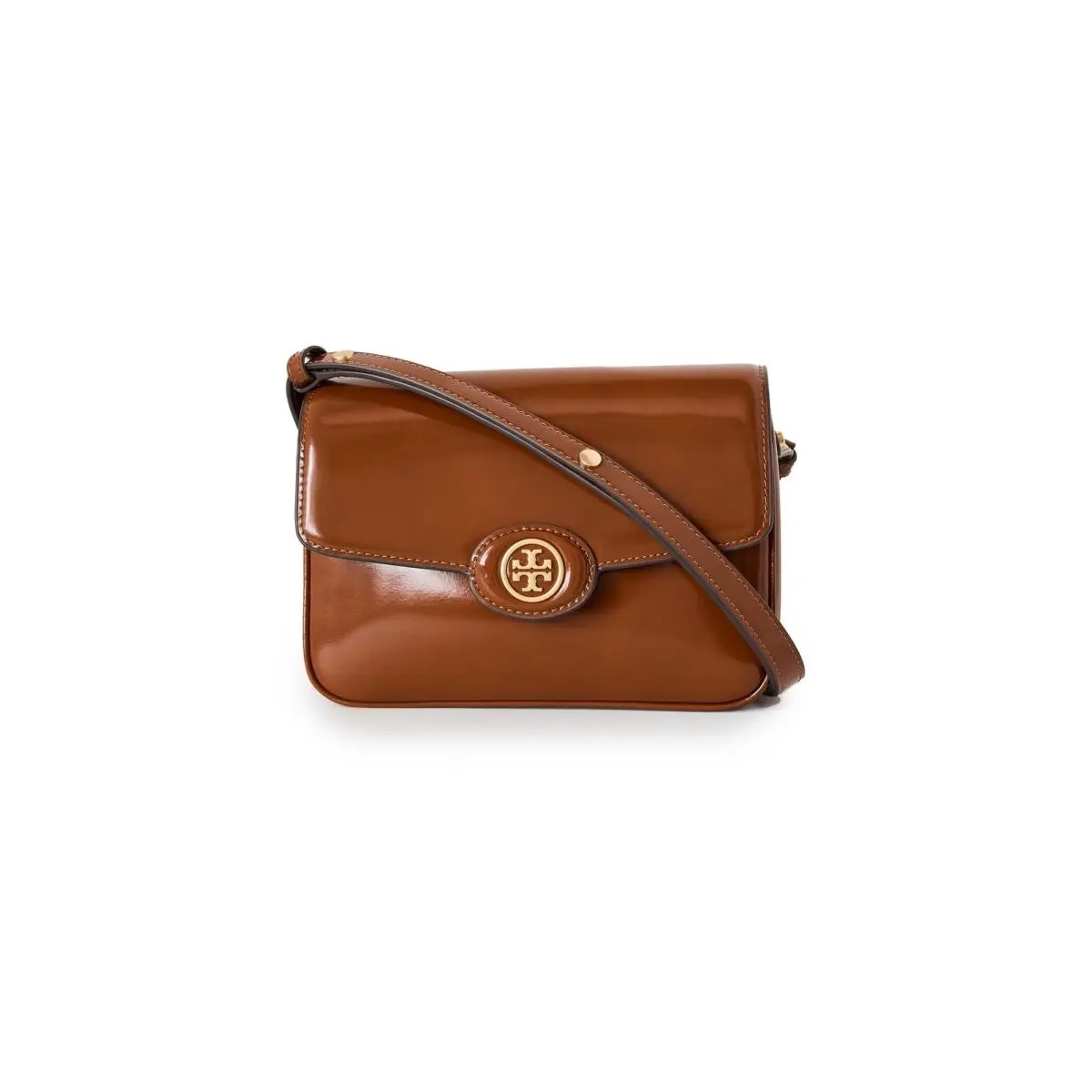 Tory Burch Women`s Robinson Spazzolato Convertible Shoulder Bag Dark Brown