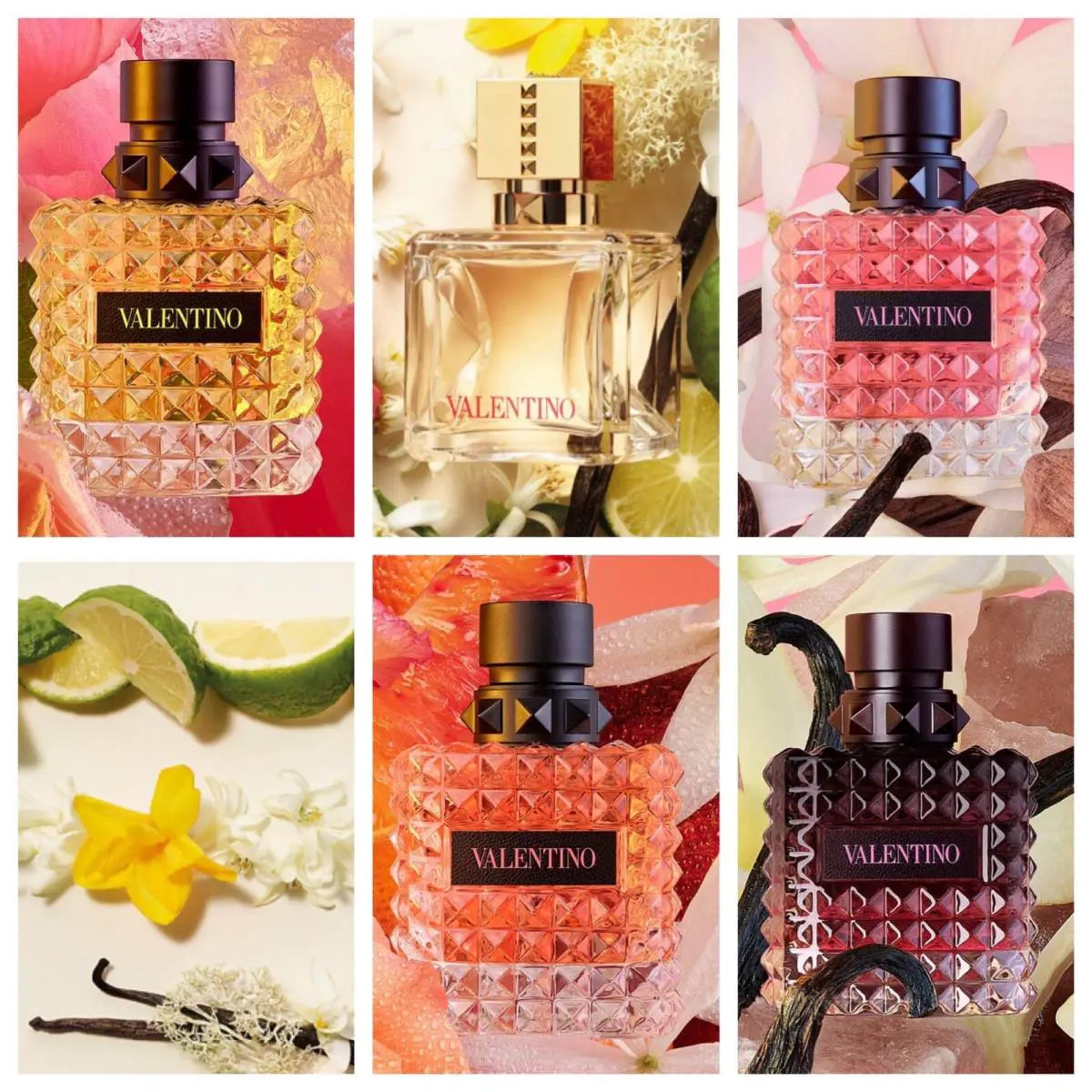 Valentino 5 Mini 0.2oz Born in Roma Donna Yellow Dream Coral Fantasy Intense Voce Viva Set