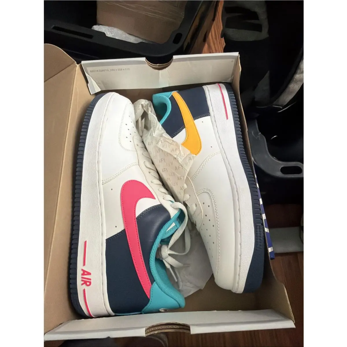 Nike Air Force 1 `07 Shoes White Thunder Blue Pink HF4849-100 Men`s Size 11.5