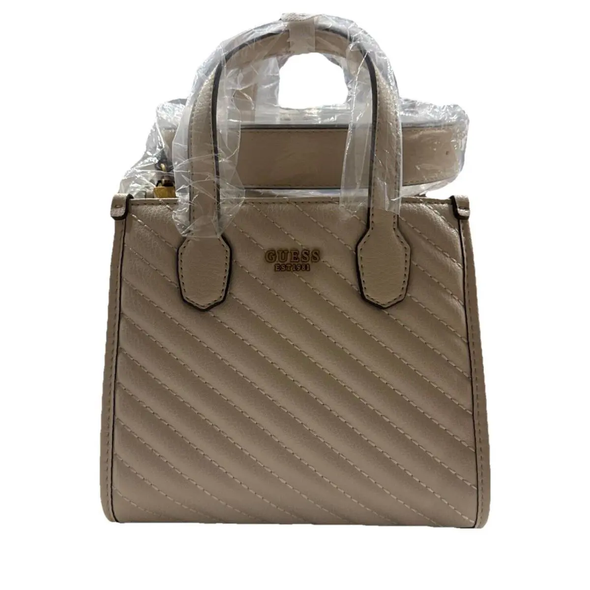 Guess Silvana 2 Compartment Mini Tote - Exterior: Bone
