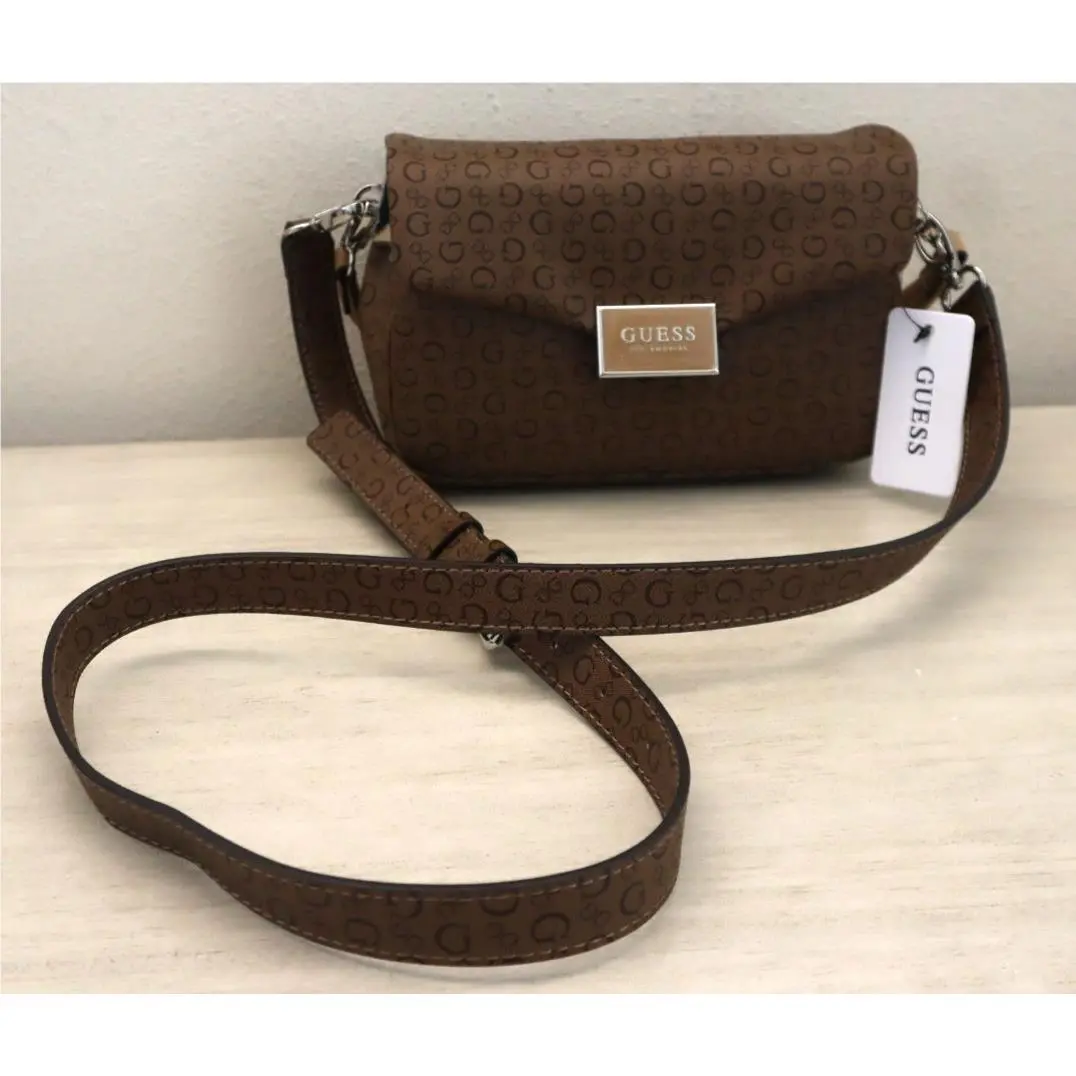Guess DD985220 Wmn`s Cocoa PU Leather Jarson Monogram Crossbody/shoulder Bag