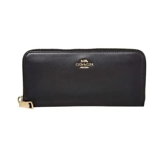Boxed Slim Accordion Zip Wallet One Size Black/Gold by Coach