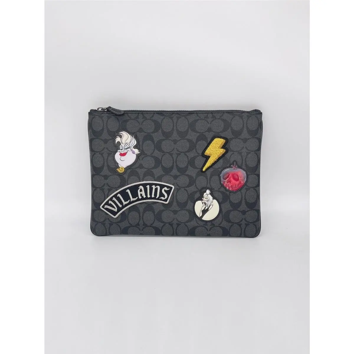 Disney X  CC093 Large Pouch In Signature Canvas Bag with Patches by Coach
