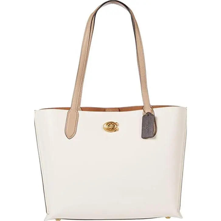 Coach Color-block Leather Willow Tote Chalk Multi One Size C0691-B4CAH