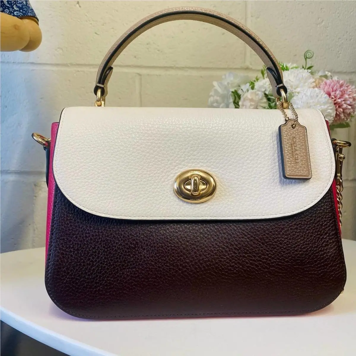Coach C2836 Marlie Top Handle Satchel In Colorblock IN Chalk Multi