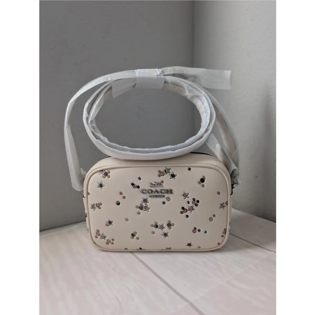 Coach CCI73 Mini Jamie Camera Bag with Star Print In Silver