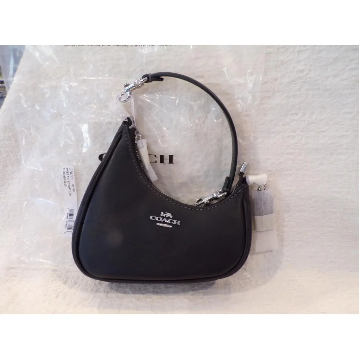 Coach CBL11 Mini Minature Twisted Teri Black Leather Bag Charm