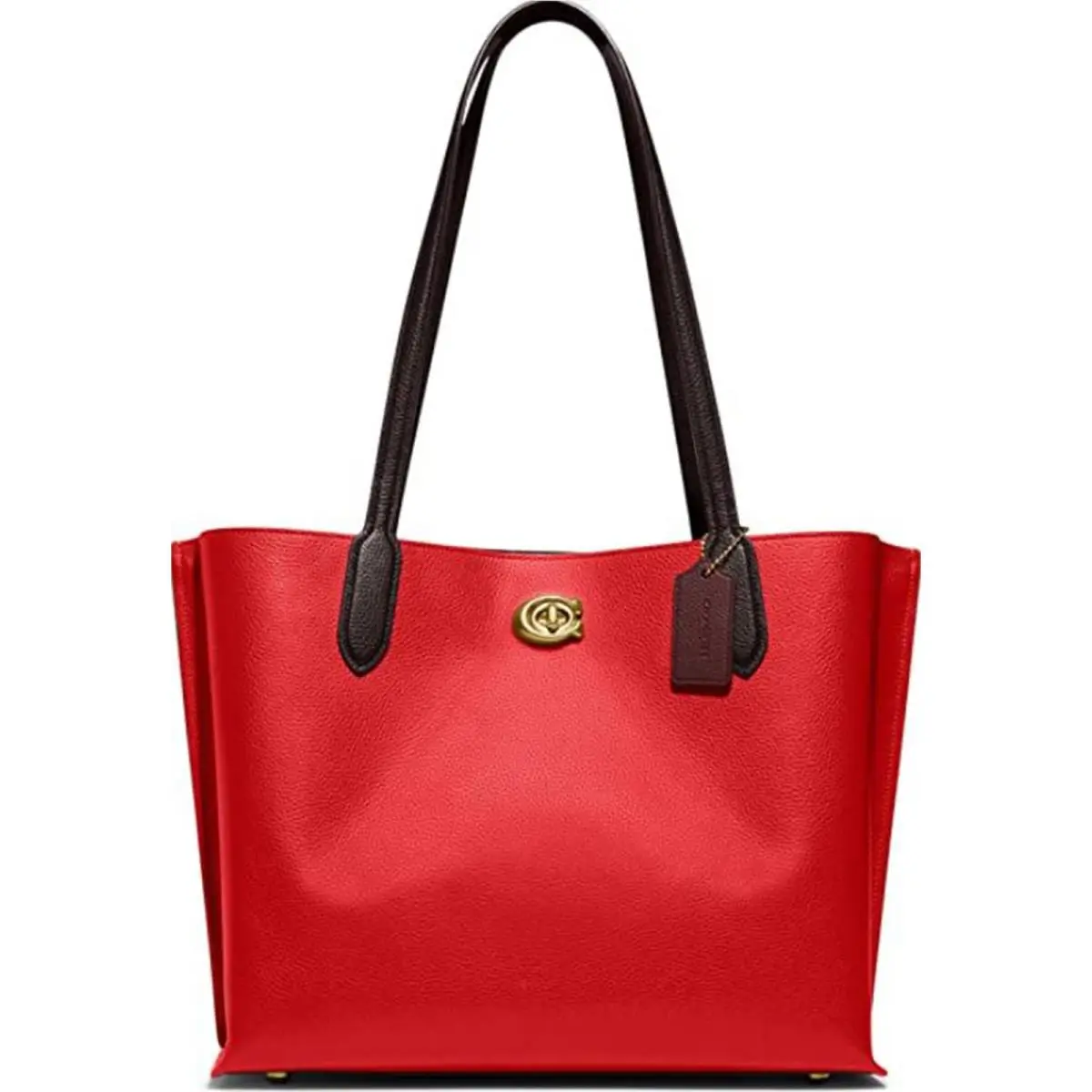 Coach Color-block Leather Willow Tote Sport Red Multi One Size C0691-B4UQ0