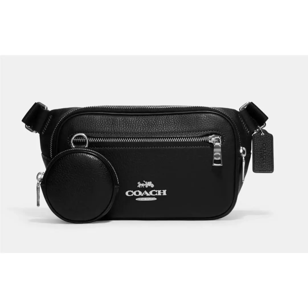 Coach Unisex Black Elias Refined Pebble Leather Belt Bag CJ507