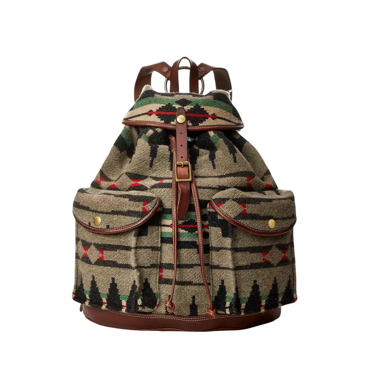 Ralph Lauren Rrl Wool Leather Riley Southwestern Rucksack Backpack